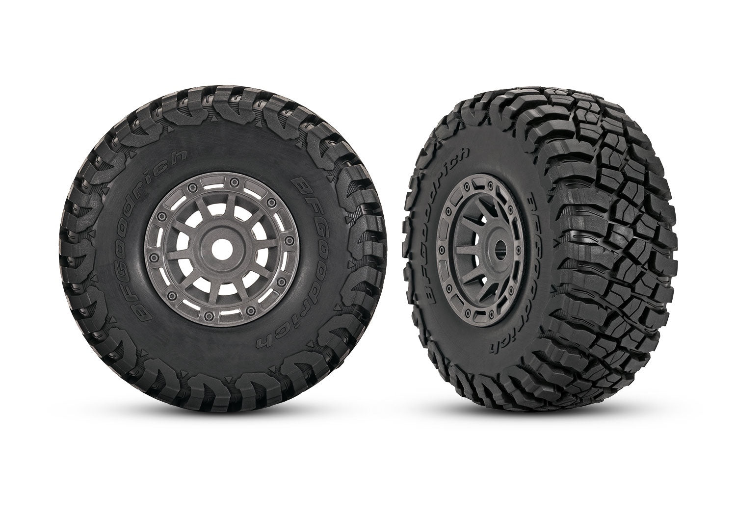 Mini Slash 1.4" Gray Wheels w/ BFG Mud-Terrain Tires