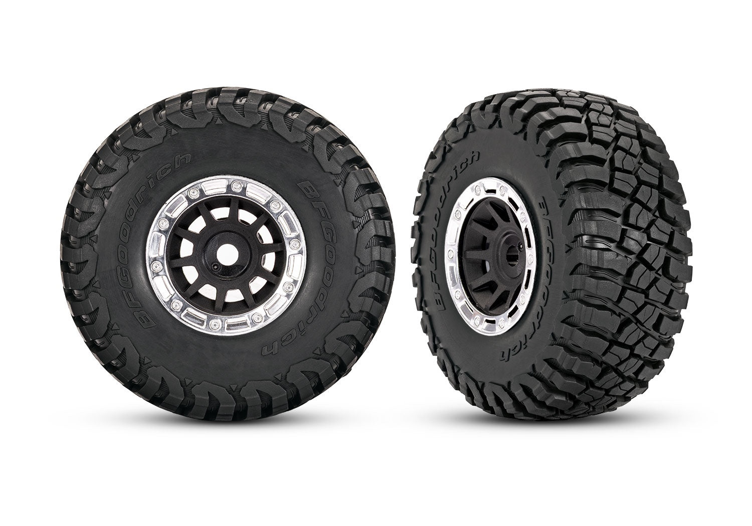 Mini Slash 1.4" Black & Chrome Wheels w/ BFG Mud-Terrain Tires
