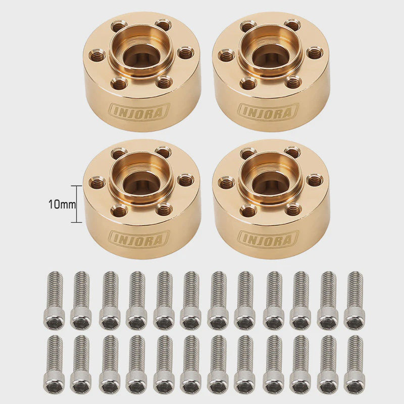 Heavy Brass Wheel Hex Hub Extenders Adapters for 1.9 2.2 Beadlock Wheel Rims