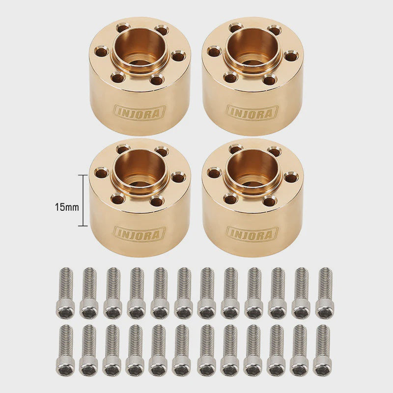Heavy Brass Wheel Hex Hub Extenders Adapters for 1.9 2.2 Beadlock Wheel Rims