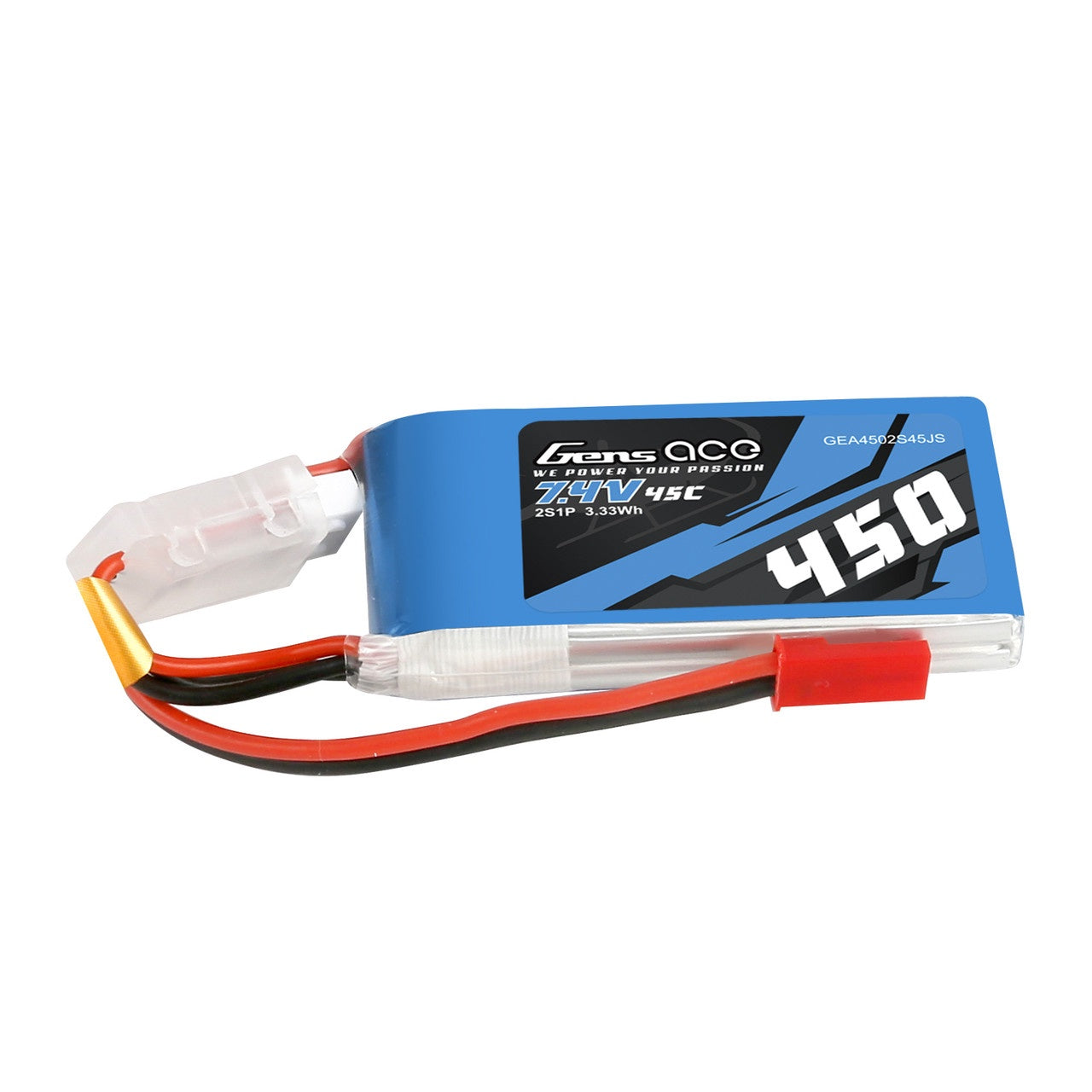 450mAh 2S 45C 7.4V Lipo Battery Pack with JST-SYP Plug