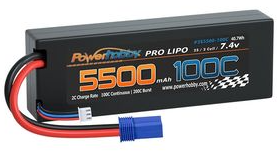 2S 7.4V 5500MAH 100C Lipo Battery w EC5 Plug