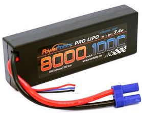 2S 7.4V 8000MAH 100c (200C burst) Lipo Battery with Hardwired EC5 Connector
