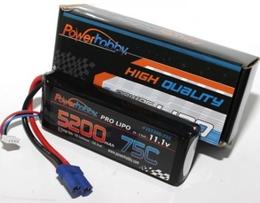 3S 11.1V 5200MAH 75C Lipo Battery Hardwired with EC5 Connector