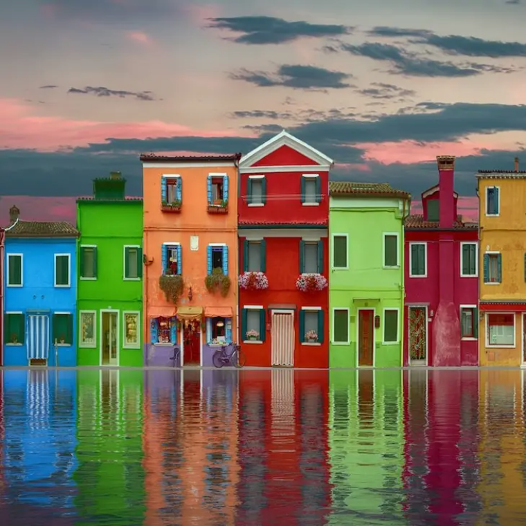 Colorful House on the Water Jigsaw Puzzle 1000 pieces