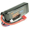 3S 11.1V 2200MAH 25C Lipo Battery w/ Hardwired T-Plug