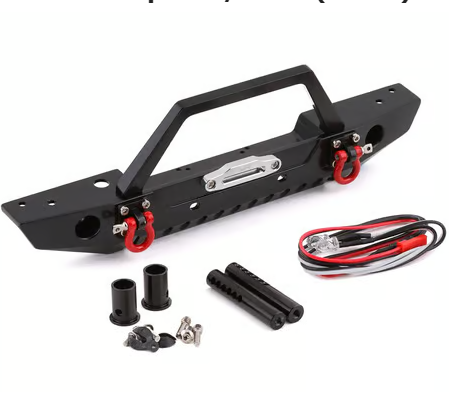 Traxxas TRX-4/Axial SCX10 II Aluminum Front Bumper w/LEDs (Black)