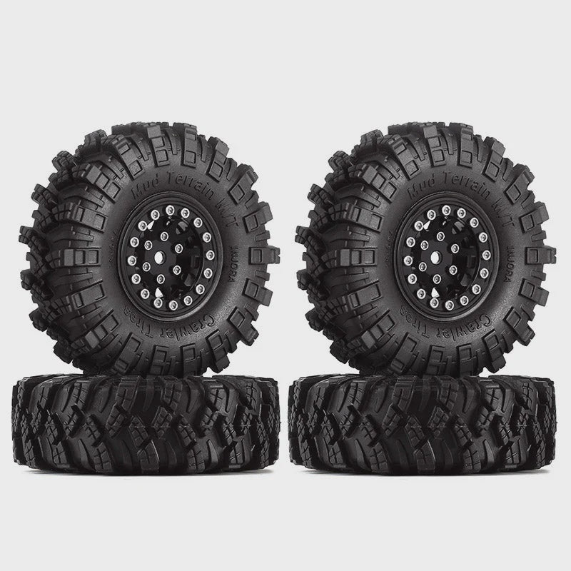 1/24 RC Crawler 1.0" 62*20.5mm Wheel Rims Mud Terrain Tires Set
