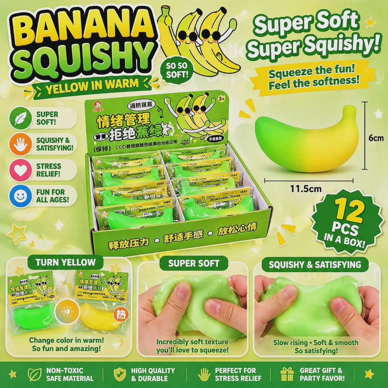 Color-Changing Banana Squishy â€“ Heat Reactive