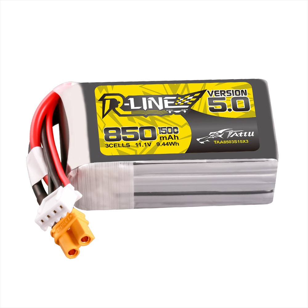 R-Line Version 5.0 850mAh 3S 11.1V 150C Lipo Battery Pack with XT30U-F Plug