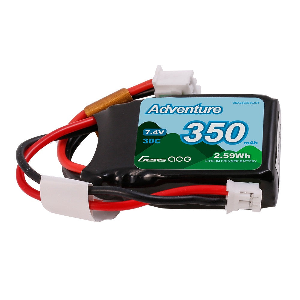 Adventure 350mAh 2S 30C 7.4V Lipo Battery Pack with JST Plug
