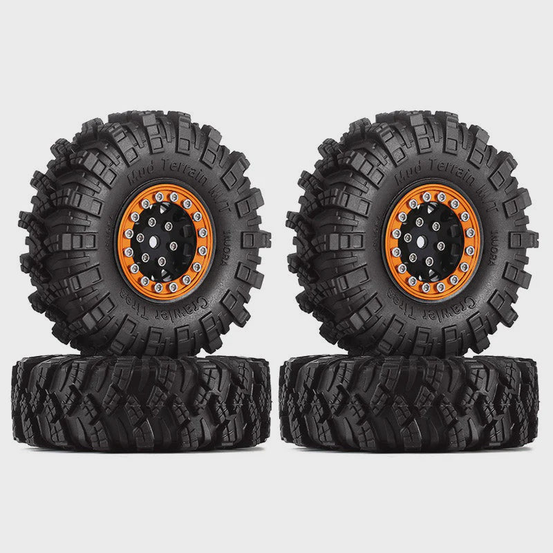 1/24 RC Crawler 1.0" 62*20.5mm Wheel Rims Mud Terrain Tires Set