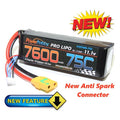 3S 11.1V 7600mAh 75C Lipo Battery w XT90 Anti Spark Plugs