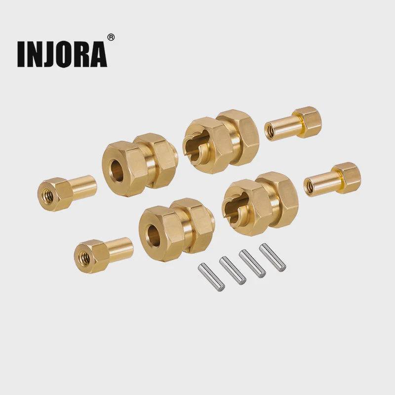 SCX24 Brass Wheel Hex Hub +5mm Extenders
