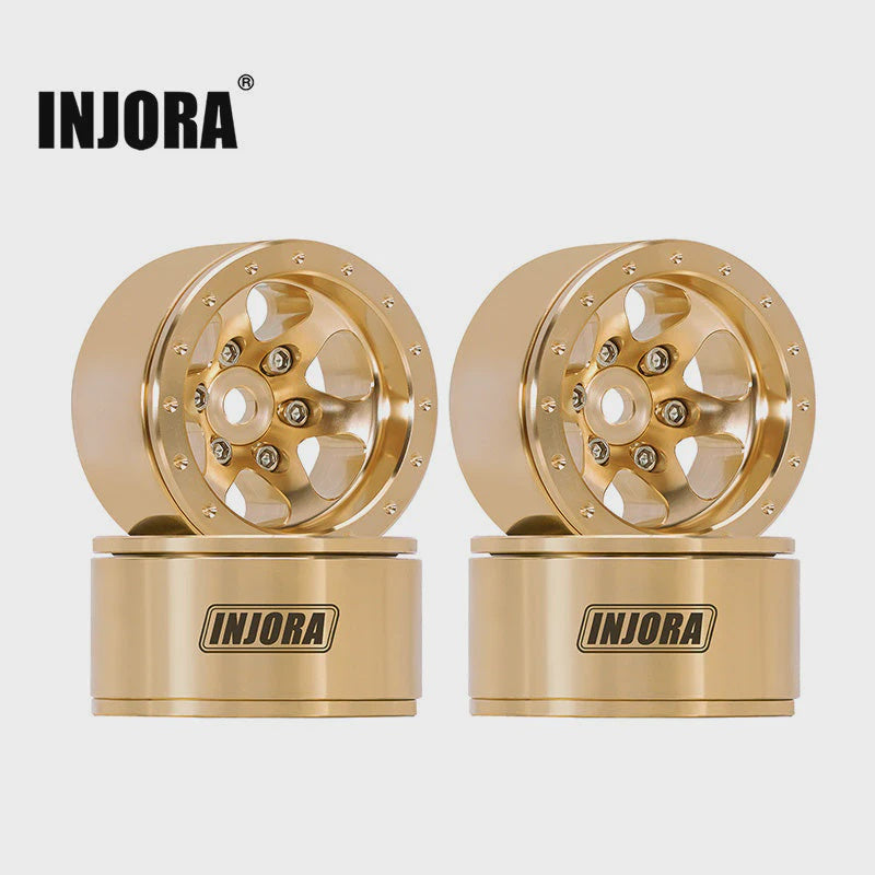 1/18 or 1/24 RC Crawler 1.0" 40g/pcs Brass Beadlock Wheels Offset -4.7mm
