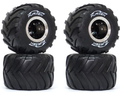 Furitek Micro Monster Truck Pre-Mounted Tires (4) (Chrome) (1/24 & 1/18)