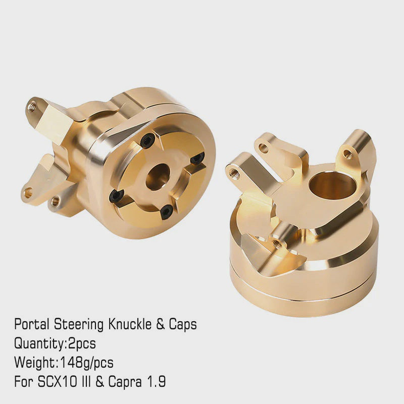 SCX10 III and Capra 1.9 Heavy Duty Brass Portal Steering Knuckle