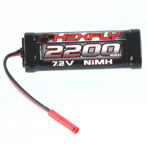 Hexfly 2200mAh Ni-MH 7.2V Battery w/ Banana 4.0 Connector