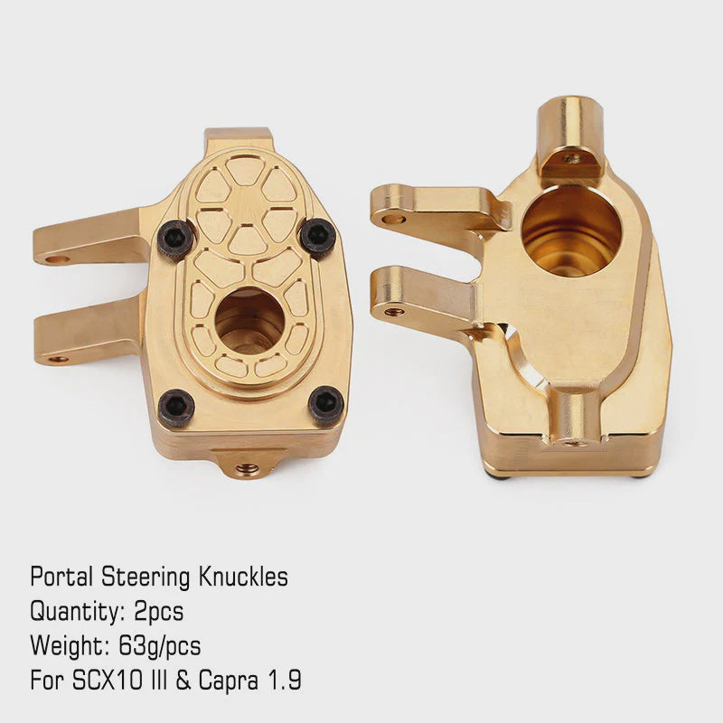 SCX10 III and Capra 1.9 Heavy Duty Brass Portal Steering Knuckle