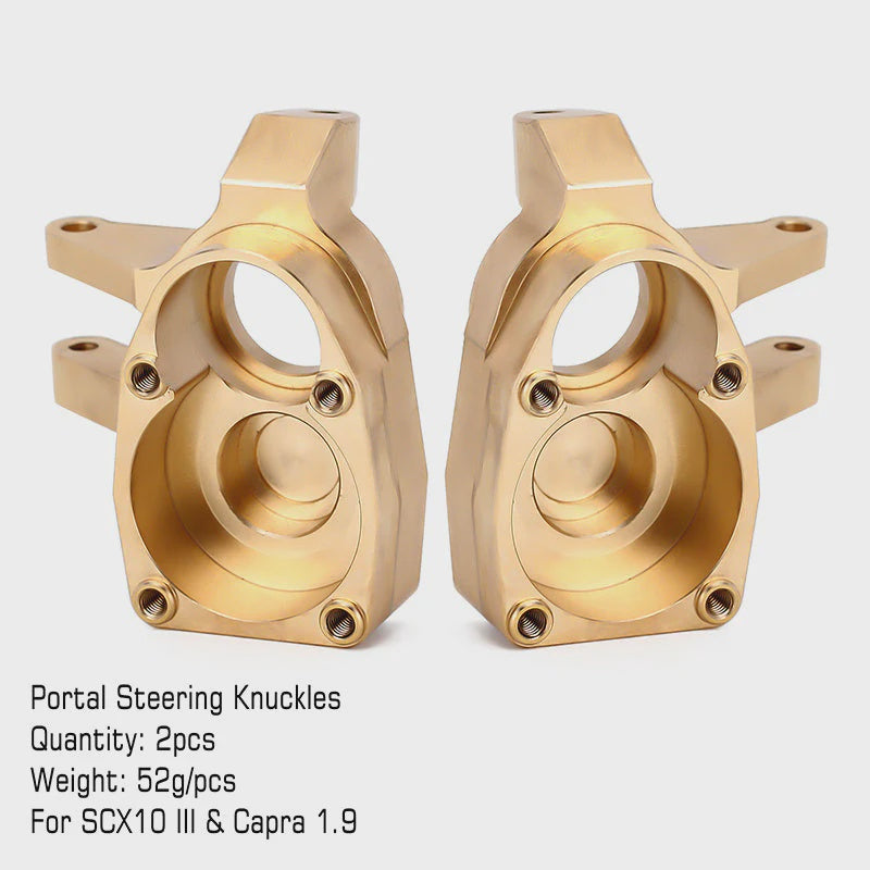 SCX10 III and Capra 1.9 Heavy Duty Brass Portal Steering Knuckle
