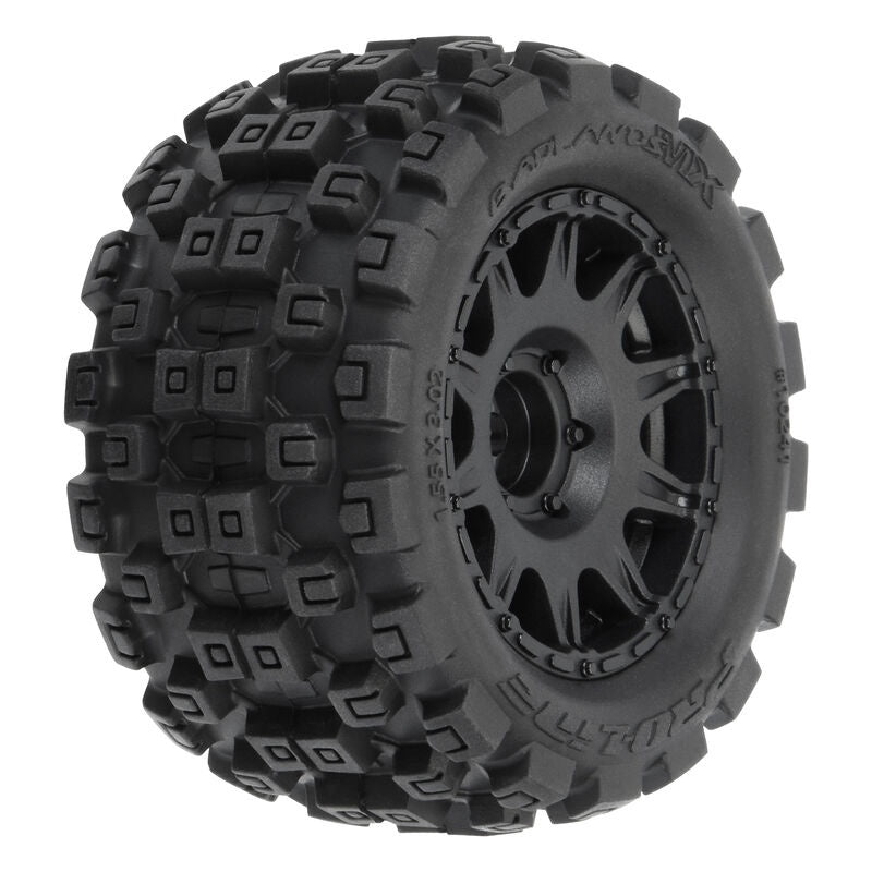 1/18 Badlands MX 1.85" F/R MTD 12mm Black Raid