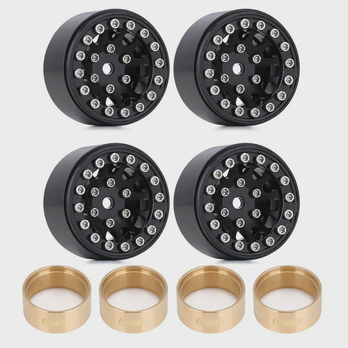 1/24 RC Crawler 1.0" 12-Spokes Beadlock Aluminum Wheel Rims