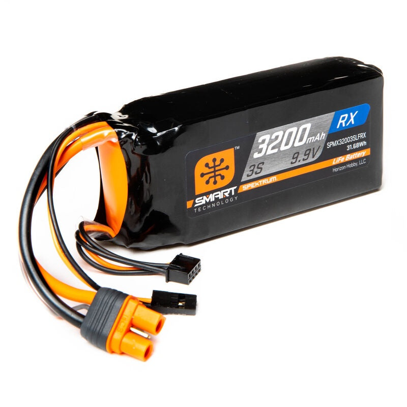 9.9V 3200mAh 3S 15C Smart LiFe ECU Battery: Universal Receiver w/ IC3