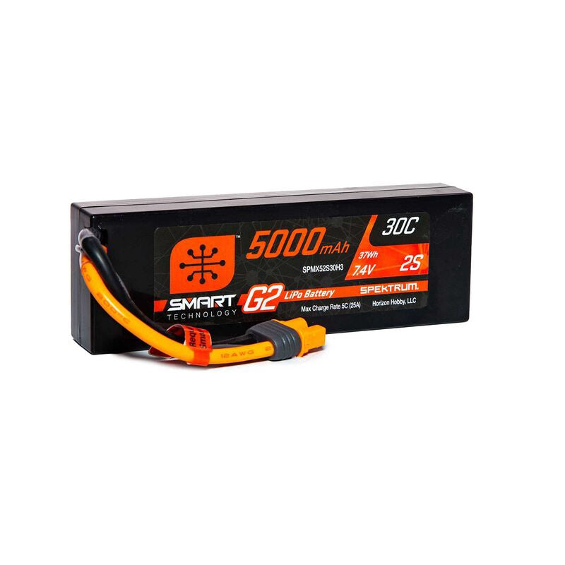 7.4V 5000mAh 2S 30C Smart LiPo G2 Hard Case IC3