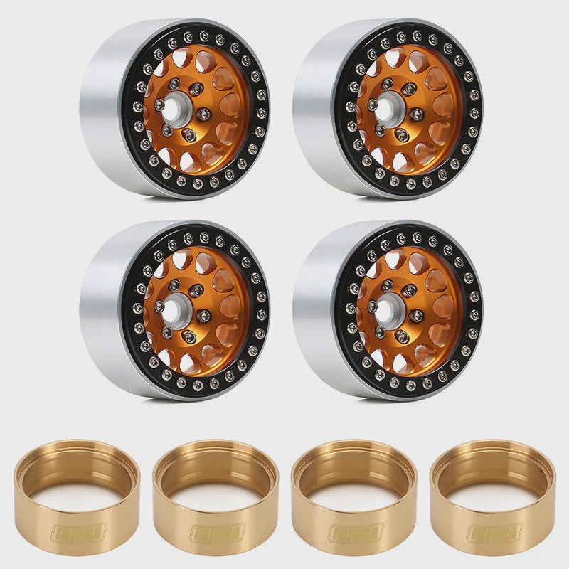 1/20 RC Crawler 1.9" Aluminum Alloy Beadlock Wheel Rims w/ Brass Rings