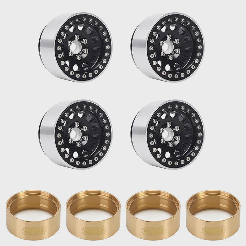 1/20 RC Crawler 1.9" Aluminum Alloy Beadlock Wheel Rims w/ Brass Rings