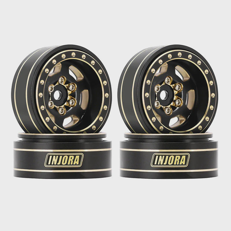 1/18 or 1/24 RC Crawler 1.0 Plus 6-Spoke Brass Beadlock Wheels 43g/pcs offset -3.75mm