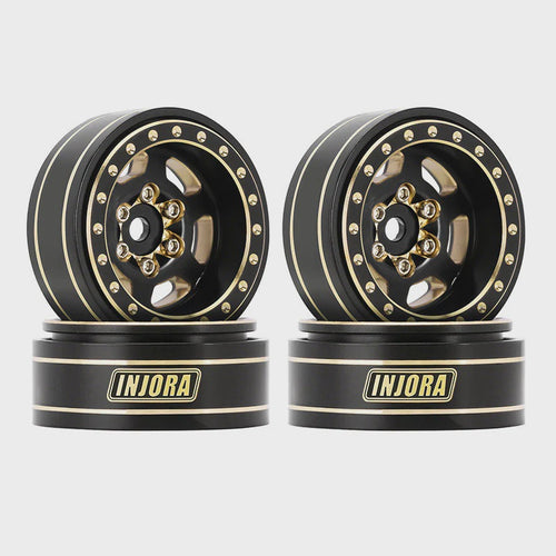 1/18 or 1/24 RC Crawler 1.0 Plus 6-Spoke Brass Beadlock Wheels 43g/pcs offset -3.75mm