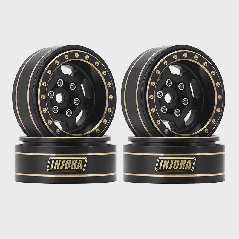 1/18 or 1/24 RC Crawler 1.0 Plus 6-Spoke Brass Beadlock Wheels 43g/pcs offset -3.75mm