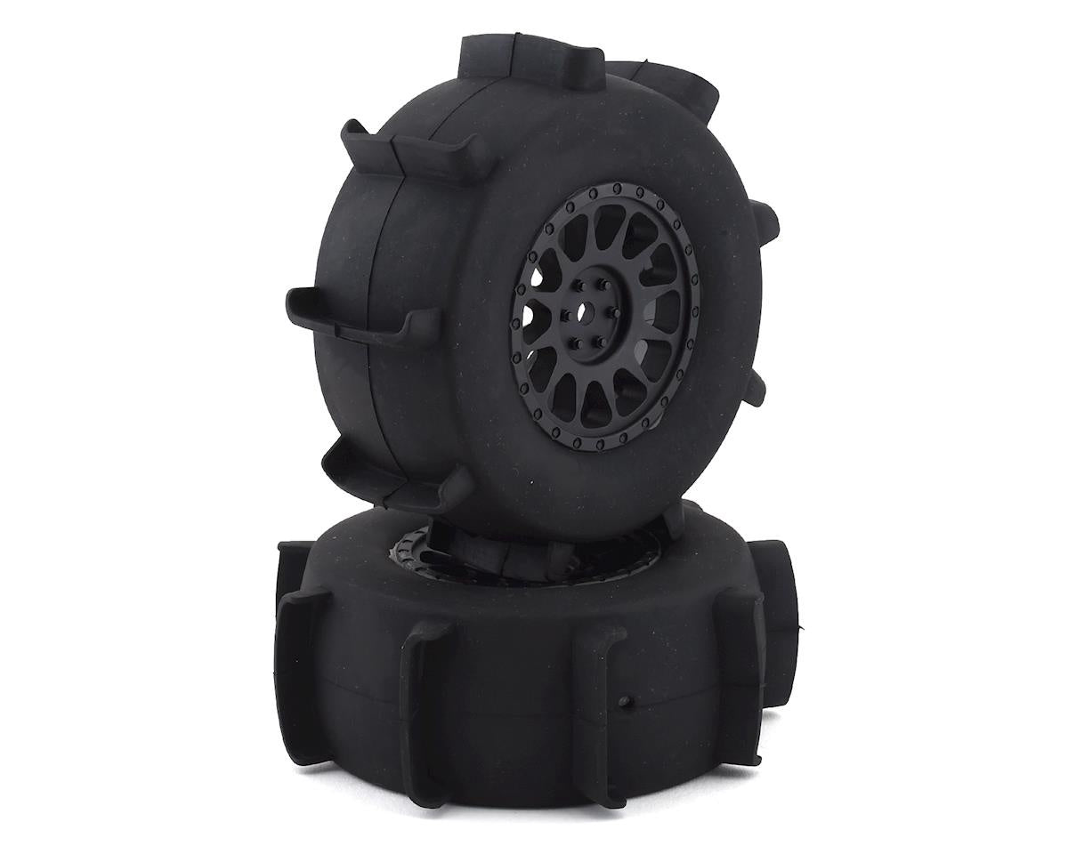 Team Associated Sand Paddle Pre-Mounted Rear Tires w/Method Wheels (Black) w/12mm Hex