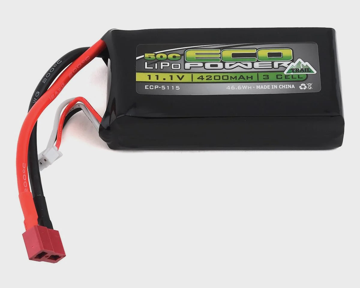 "Trail" 3S Shorty 50C LiPo Battery (11.1V/4200mAh) (w/T-Style Connector)