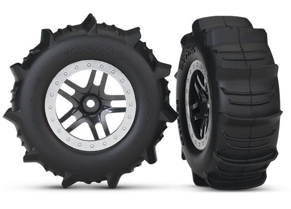 Split Spoke Black & Chrome TSM Paddle Wheels & Tires