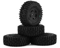 SCX24 1.0" Tusk Pre-Mounted Tires w/Glide 5 Wheels (4) (Black) (Green) w/7mm Hex