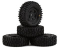 SCX24 1.0" Tusk Pre-Mounted Tires w/Glide 5 Wheels (4) (Black) (Gold) w/7mm Hex