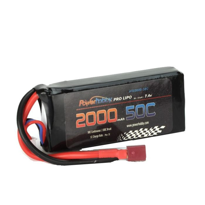 2s 7.4v 2000mah 50c Lipo Battery w/ Deans Plugs