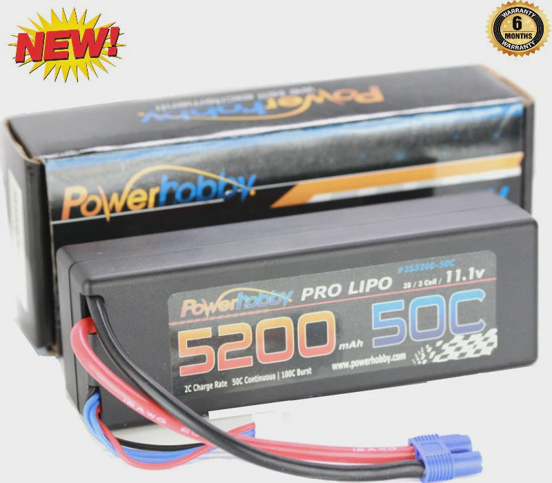 3S 11.1V 5200mAh 50C LiPo Battery w/ EC3 Plug 3-Cell Hard Case