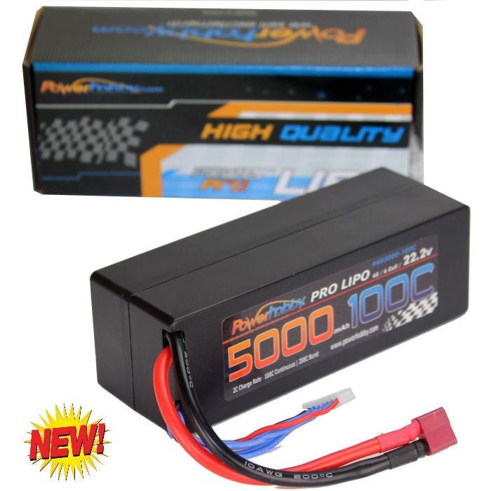 6s 22.2v 5000mah 100c Lipo Battery w/ Deans Plug Hard Case