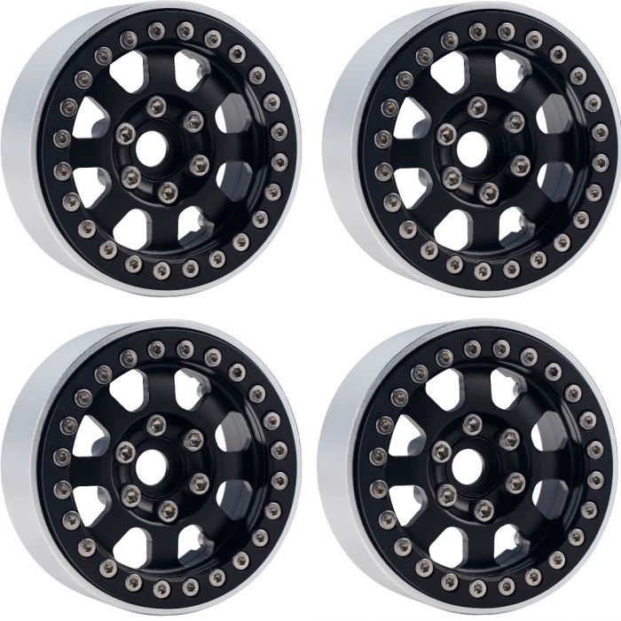 B1 Aluminum 1.9 Beadlock Wheels 9mm Hubs for 1/10 Rock Crawler