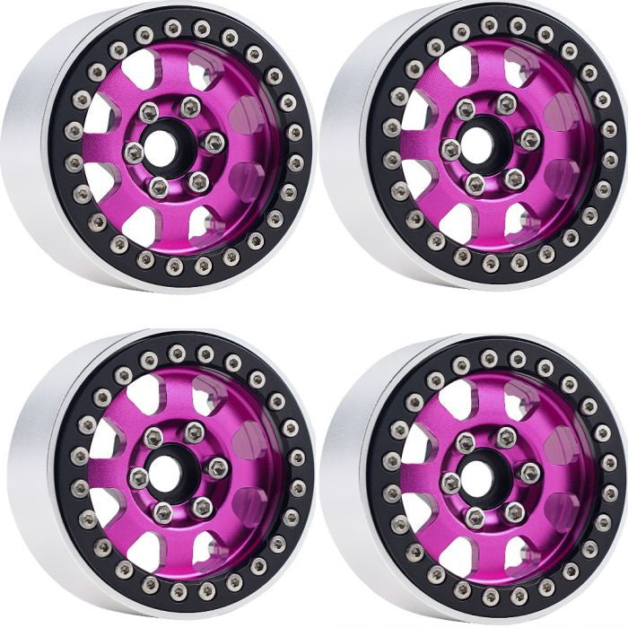 B1 Aluminum 1.9 Beadlock Wheels 9mm Hubs for 1/10 Rock Crawler