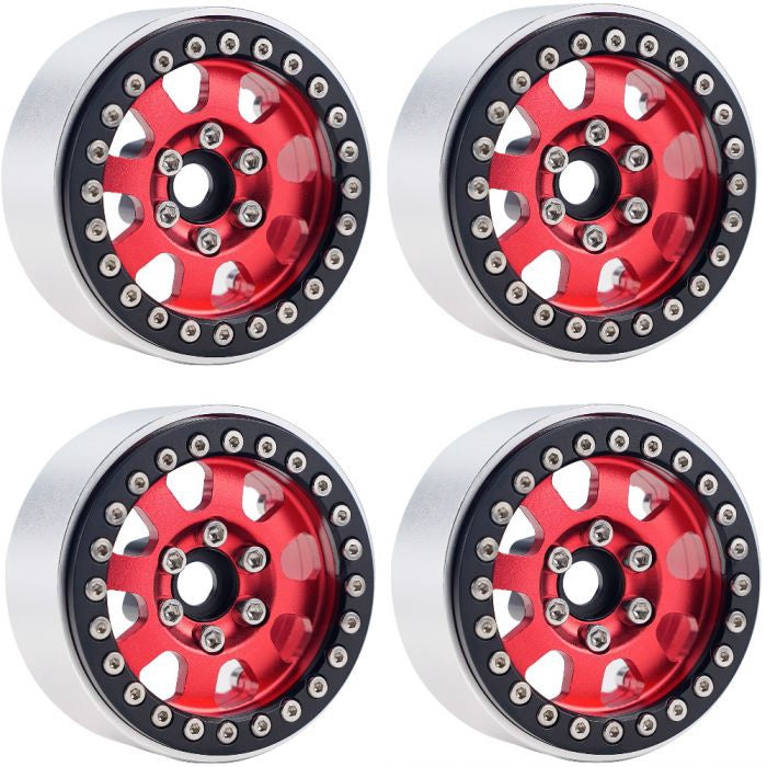 B1 Aluminum 1.9 Beadlock Wheels 9mm Hubs for 1/10 Rock Crawler