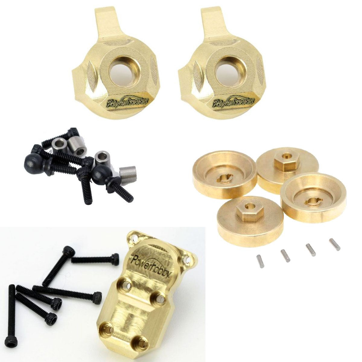 SCX24 Brass Hex Hubs / Differential Cover / Front Knuckles Combo