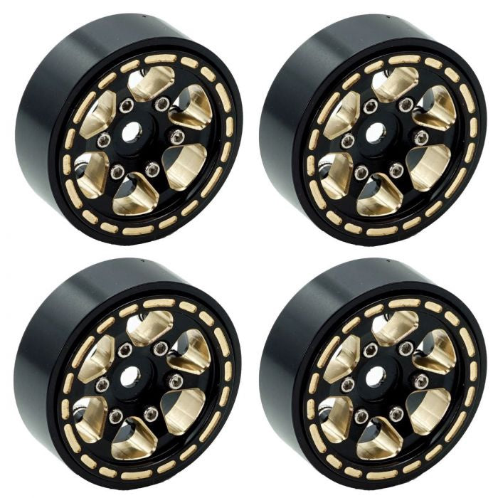 TRX-4M 1.0" Black Brass Beadlock Crawler Wheels
