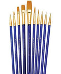 Assorted Acrylic Gold Taklon 10-Piece Brush Pack