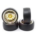 Yeah Racing Spec D Pre-Mounted Drift Tires w/LS Mesh Wheels (4) w/12mm Hex & 6mm Offset